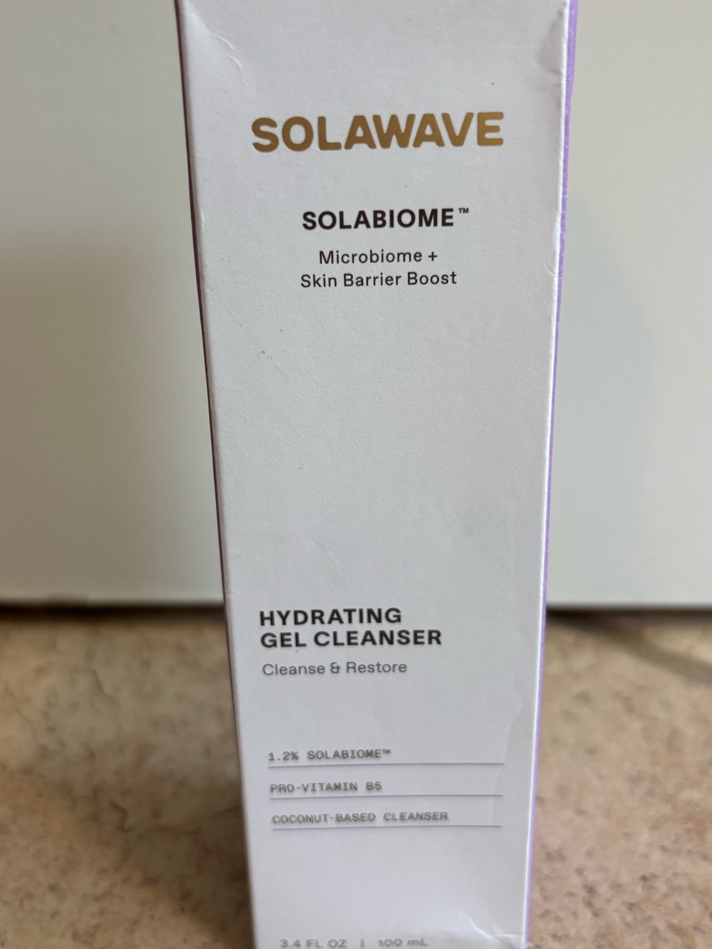 Solawave Solabiome Microbiome Hydrating Gel Cleanser 3.4 FL OZ Coconut-Based B5